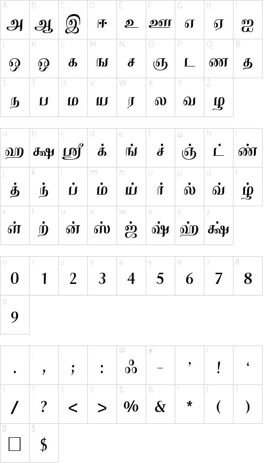 JF Mangalam Normal Tamil Font