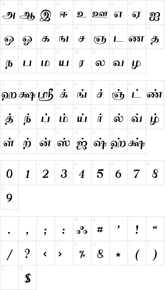 JF Shozhan Normal Tamil Font